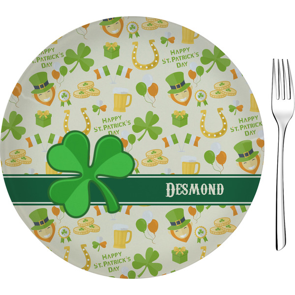 Custom St. Patrick's Day Glass Appetizer / Dessert Plate 8" (Personalized)