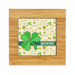 St. Patrick's Day Bamboo Trivet with Ceramic Tile Insert (Personalized)