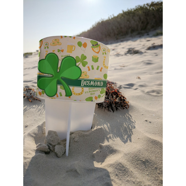 St. Patrick's Day Beach Spiker white on beach with sand