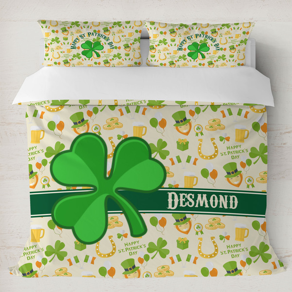 Custom St. Patrick's Day Duvet Cover Set - King (Personalized)