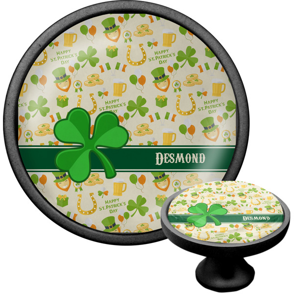 Custom St. Patrick's Day Cabinet Knob (Black) (Personalized)