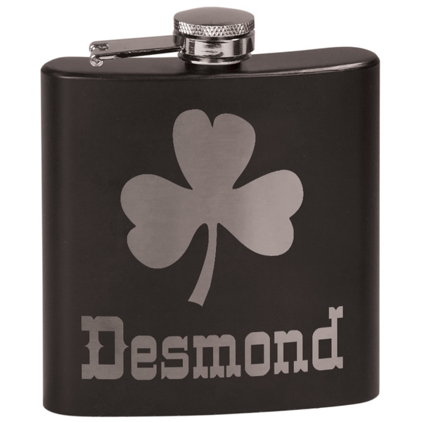 Custom St. Patrick's Day Black Flask Set (Personalized)