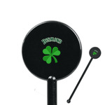 St. Patrick's Day 5.5" Round Plastic Stir Sticks - Black - Single Sided (Personalized)