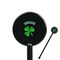 St. Patrick's Day Black Plastic 5.5" Stir Stick - Round - Closeup