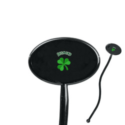 St. Patrick's Day 7" Oval Plastic Stir Sticks - Black - Single Sided (Personalized)