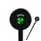 St. Patrick's Day Black Plastic 7" Stir Stick - Round - Closeup