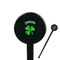 St. Patrick's Day 7" Round Plastic Stir Sticks - Black - Single Sided (Personalized)