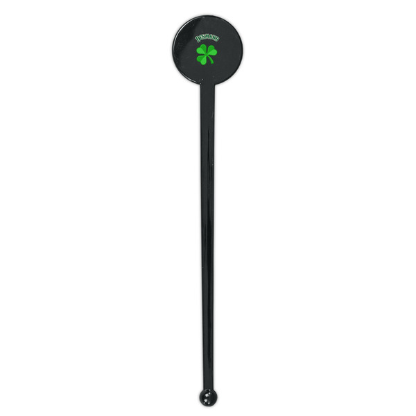 St. Patrick's Day Black Plastic 7" Stir Stick - Round - Single Stick