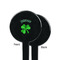 St. Patrick's Day Black Plastic 7" Stir Stick - Single Sided - Round - Front & Back