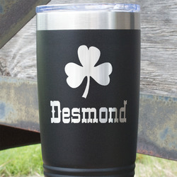 St. Patrick's Day 20 oz Stainless Steel Tumbler - Black - Double Sided (Personalized)