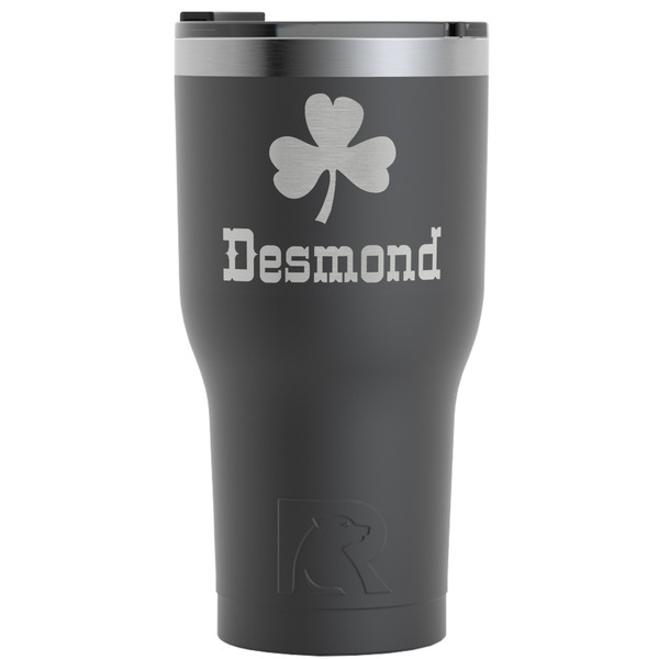 Custom St. Patrick's Day RTIC Tumbler - Black - Engraved Front (Personalized)