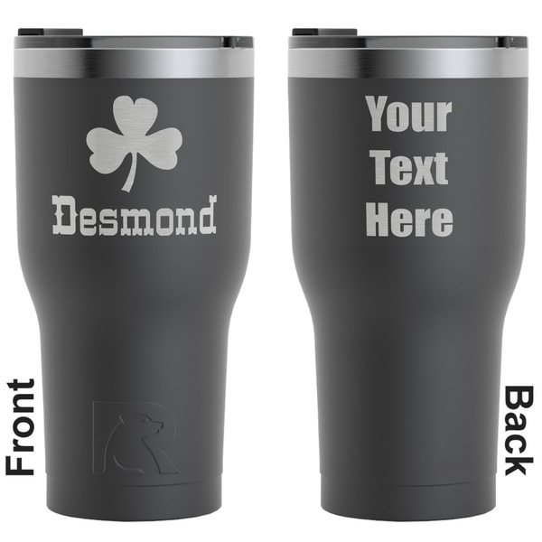 Custom St. Patrick's Day RTIC Tumbler - Black - Engraved Front & Back (Personalized)