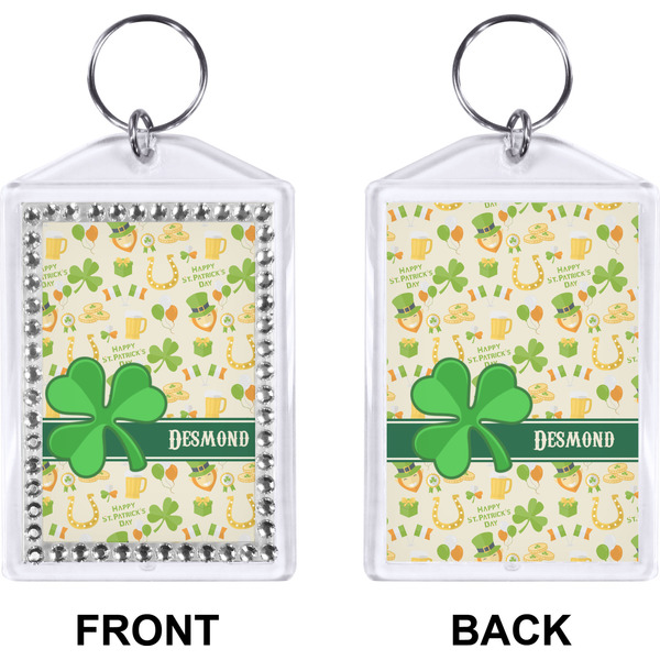 St. Patrick's Day Bling Keychain (Front + Back)