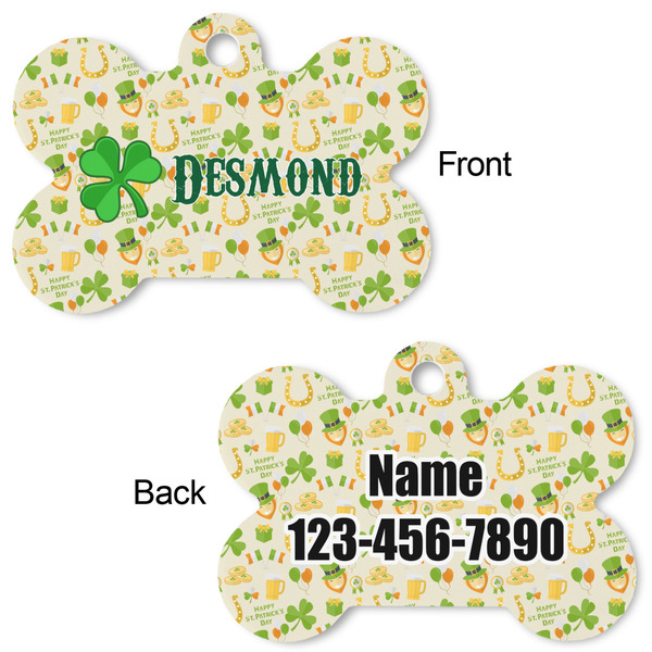 St. Patrick's Day Bone Shaped Dog ID Tag - Large - Approval