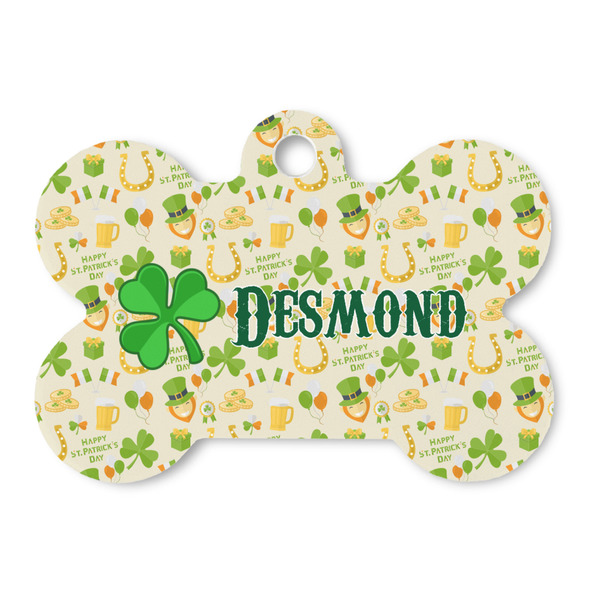 Custom St. Patrick's Day Bone Shaped Dog ID Tag (Personalized)