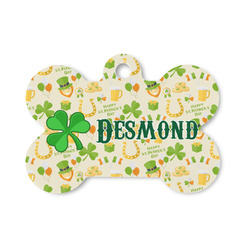 St. Patrick's Day Bone Shaped Dog ID Tag - Small (Personalized)