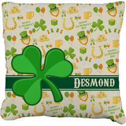 St. Patrick's Day Faux-Linen Throw Pillow 16" (Personalized)