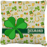 St. Patrick's Day Faux-Linen Throw Pillow 18" (Personalized)