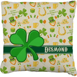 St. Patrick's Day Faux-Linen Throw Pillow 20" (Personalized)