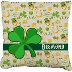 St. Patrick's Day Faux-Linen Throw Pillow 26" (Personalized)