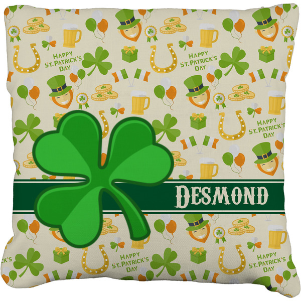 Custom St. Patrick's Day Faux-Linen Throw Pillow 26" (Personalized)