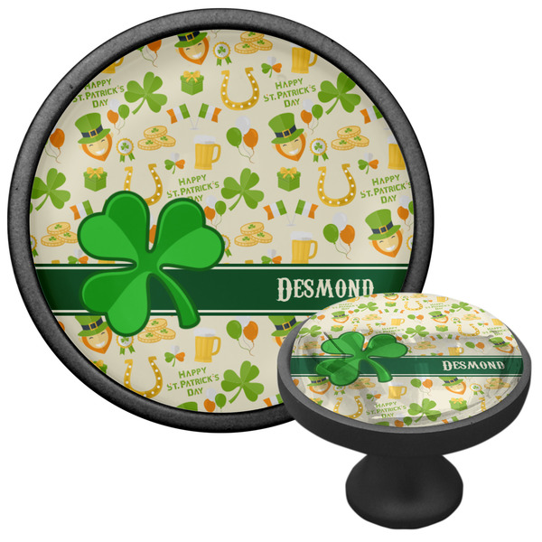 St. Patrick's Day Cabinet Knob - Black - Multi Angle
