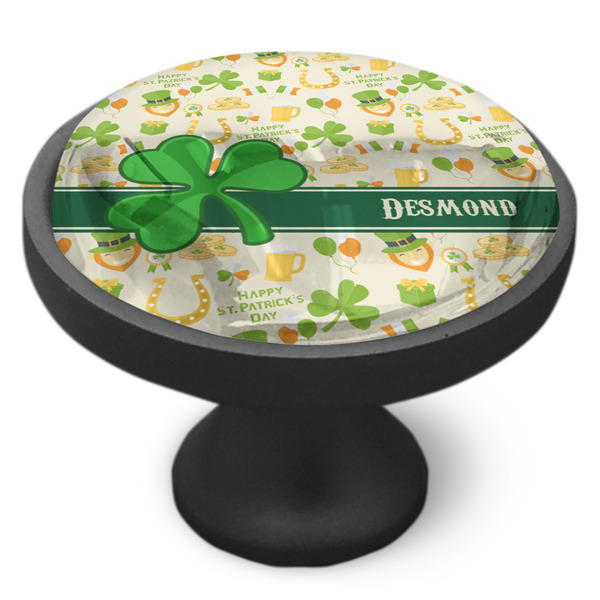 St. Patrick's Day Cabinet Knob - Black - Side