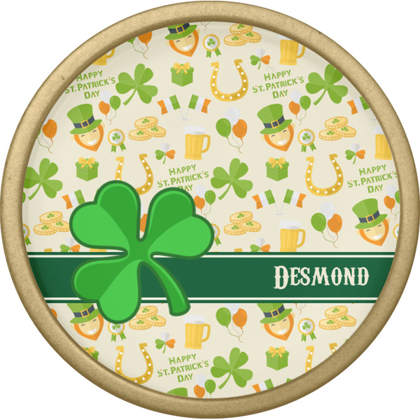 St. Patrick's Day Cabinet Knob - Gold - Front