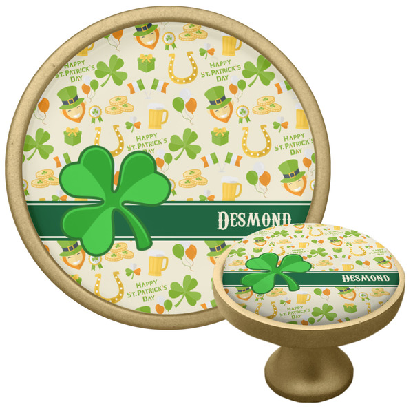 St. Patrick's Day Cabinet Knob - Gold - Multi Angle