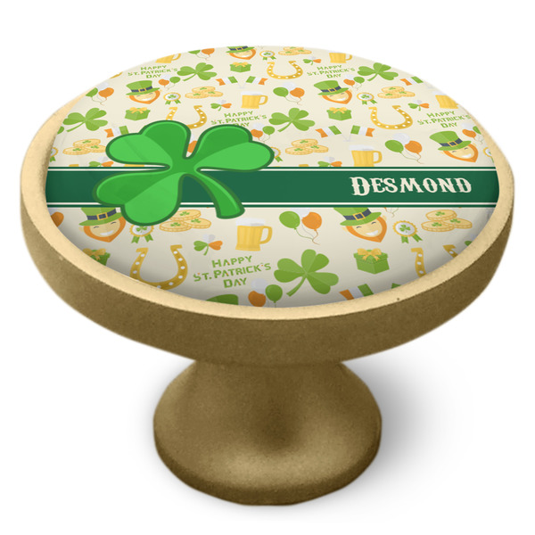 St. Patrick's Day Cabinet Knob - Gold - Side
