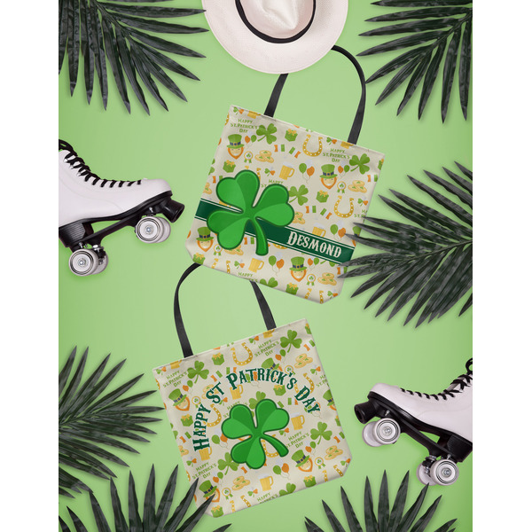 St. Patrick's Day Canvas Tote Lifestyle Front and Back
