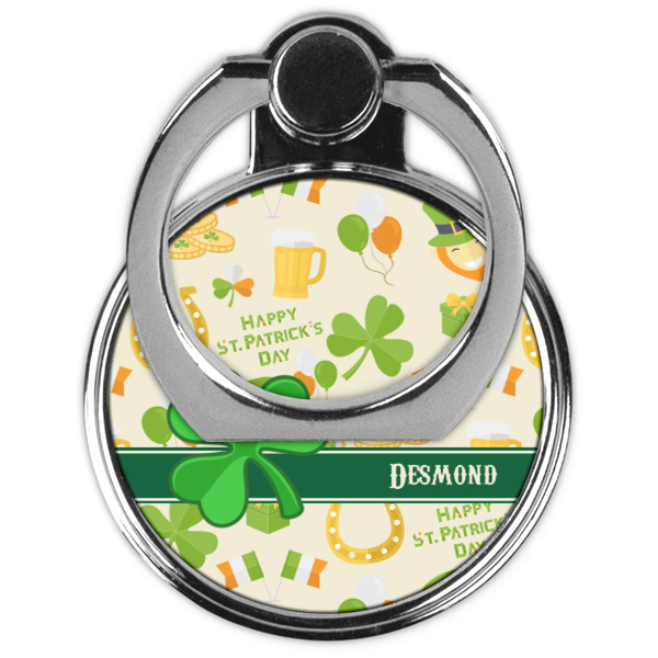 St. Patrick's Day Cell Phone Ring Stand & Holder - Front (Collapsed)