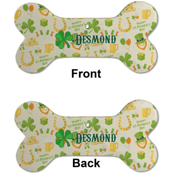 St. Patrick's Day Ceramic Flat Ornament - Bone Front & Back (APPROVAL)