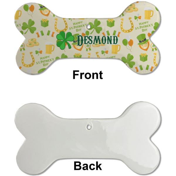St. Patrick's Day Ceramic Flat Ornament - Bone Front & Back Single Print (APPROVAL)