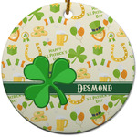 St. Patrick's Day Round Ceramic Ornament w/ Name or Text