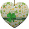 St. Patrick's Day Ceramic Flat Ornament - Heart (Front)