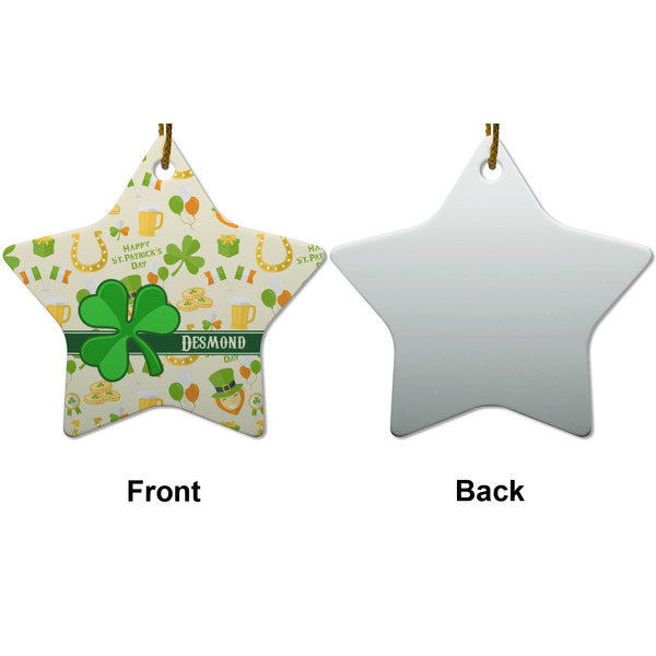 St. Patrick's Day Ceramic Flat Ornament - Star Front & Back (APPROVAL)