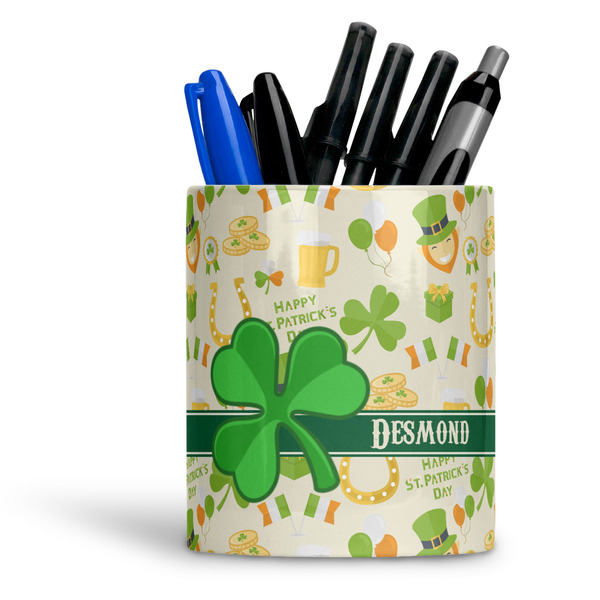 Custom St. Patrick's Day Ceramic Pen Holder