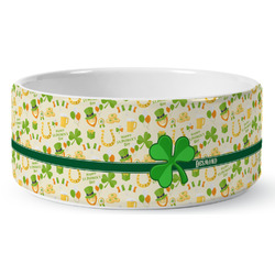 St. Patrick's Day Ceramic Dog Bowl (Personalized)