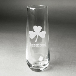 St. Patrick's Day Champagne Flute - Stemless Engraved - Single (Personalized)