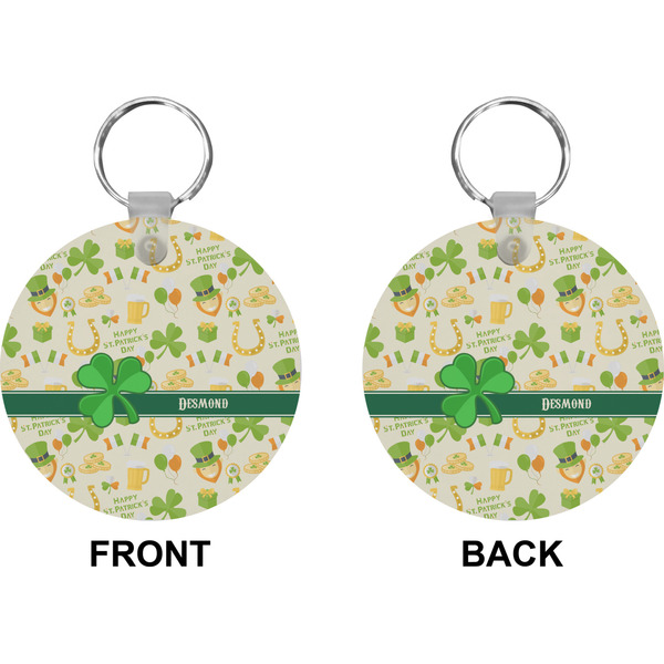 St. Patrick's Day Circle Keychain (Front + Back)