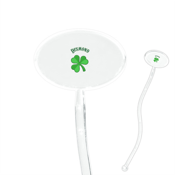 Custom St. Patrick's Day 7" Oval Plastic Stir Sticks - Clear (Personalized)