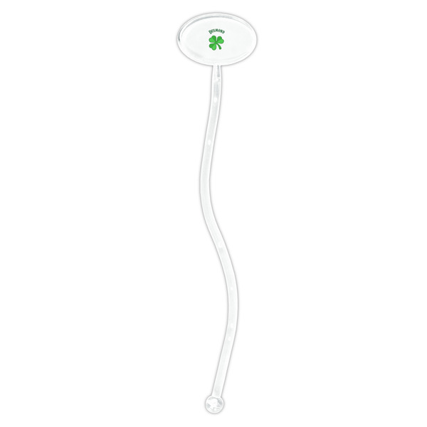 St. Patrick's Day Clear Plastic 7" Stir Stick - Oval - Single Stick