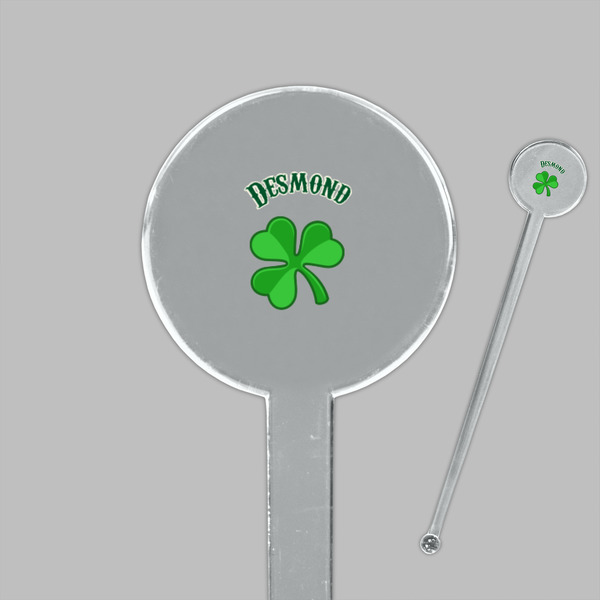 St. Patrick's Day Clear Plastic 7" Stir Stick - Round - Closeup