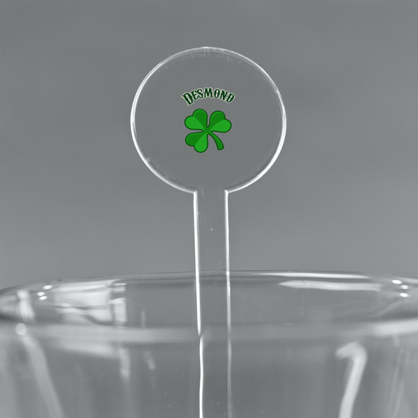 Custom St. Patrick's Day 7" Round Plastic Stir Sticks - Clear (Personalized)