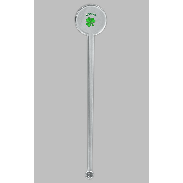 St. Patrick's Day Clear Plastic 7" Stir Stick - Round - Single Stick