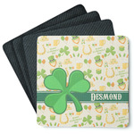 St. Patrick's Day Square Rubber Backed Coasters - Set of 4 (Personalized)