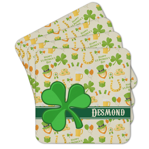 Custom St. Patrick's Day Cork Coaster - Set of 4 w/ Name or Text