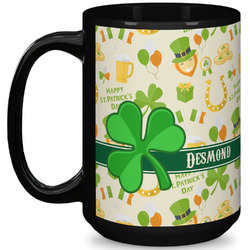 St. Patrick's Day 15 Oz Coffee Mug - Black (Personalized)