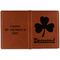 St. Patrick's Day Cognac Leather Passport Holder Outside Double Sided - Apvl